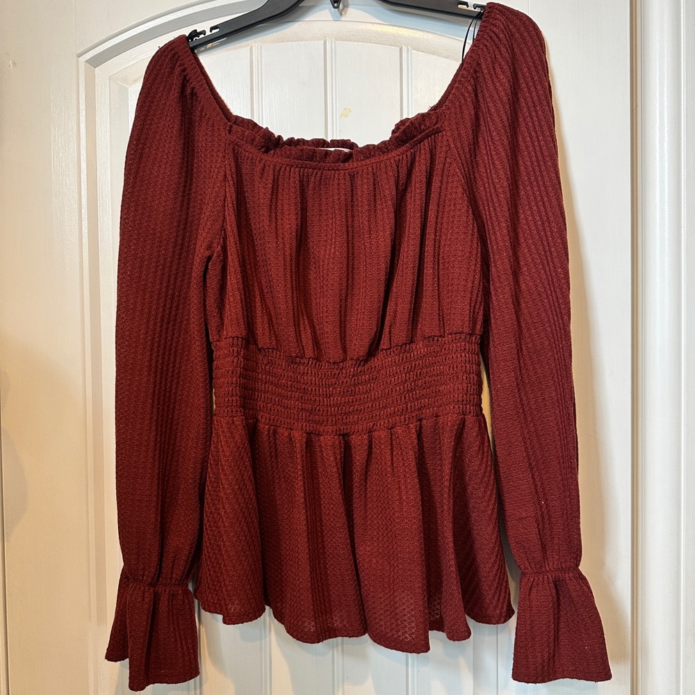 Waffle knit top
